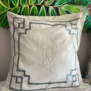 Tommy Bahama Home Embroidered
Greek Key Euro Pillow Sham Set of Two 10 % cotton